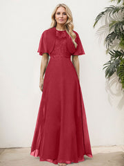 Sheath/Column Chiffon Mother Of The Bride Dresses With Appliques Lace