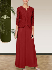 Glitter Lace & Satin Skirt Jacket Dress with Open Jacket