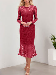 Trumpet/Mermaid Illusion Neck Lace Mother Of The Bride Dresses With Back Hole