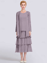 A-Line Mother of the Bride Dress Elegant Simple Jewel Neck