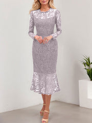 Trumpet/Mermaid Illusion Neck Lace Mother Of The Bride Dresses With Back Hole