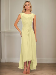 A-Line Scoop Asymmetrical Chiffon Mother of the Bride Dress
