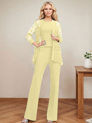 Jumpsuit/Pantsuit Scoop Neck Elastic Satin Mother Of The Bride Dresses