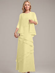 Sheath/Column Scoop Floor-Length Chiffon Mother of the Bride Dress
