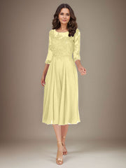 Plum A-Line Scoop Lace Chiffon Mother of the Bride Dress