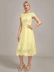Dusty Rose A-Line Tea-Length Mother of the Bride Dress With Sequins