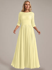 A-Line Scoop Floor-Length Chiffon Mother of the Bride Dress