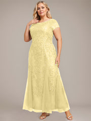 Trumpet/Mermaid Scoop Ankle-Length Lace Tulle Mother of the Bride Dress With Sequins Beading