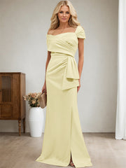 Elegant Wrap Sheath Mother Of The Bride Dresses With Split Front
