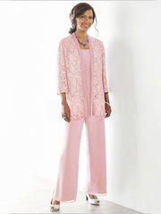 3 Piece Mother of the Bride Dress Wedding Guest Party Sparkle & Shine Scoop Neck