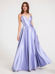Elegant Satin A-Line Ball Gown