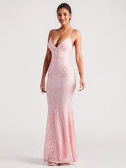 Sparkling Sequin V-Neck Mermaid Gown