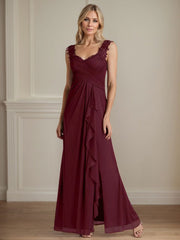 A-Line Sweetheart Neckline Pleated Mesh Mother of the Bride Dress
