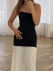 Pleat Prom Dresses A Line Strapless Party Dress for Women