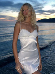 Sexy V-neck Lace Spaghetti Strap Bodycon Short Mini Dress Homecoming Dress