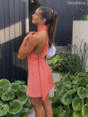 Unique Halter Bodycon Short Mini Dress Homecoming Dress