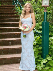 Gorgeous Sweetheart Lace Spaghetti Strap Mermaid Long Evening Dress,Prom Dress