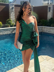 Elegant One Shoulder Sweetheart Bodycon Short Mini Dress Homecoming Dress