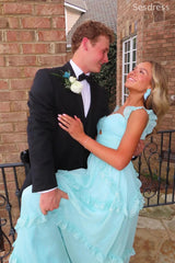 Elegant Sweetheart Straps A-line Long Evening Dress,Prom Dress