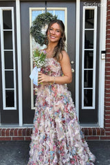 Gorgeous Lace Strapless Side Slit Lace A-line Long Evening Dress,Prom Dress