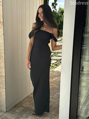 Classy Satin Black Off the Shoud Strapless Mermaid Long Evening Dress,Prom Dress