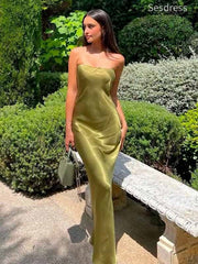 Vintage Strapless Mermaid Long Evening Dress,Prom Dress