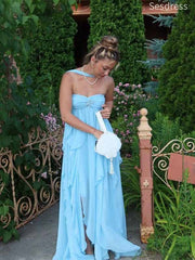 Gorgeous Sweetheart Strapless Halter A-line Long Evening Dress,Prom Dress