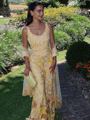Gorgeous Scoop Spaghetti Strap Lace Appliques Mermaid Long Evening Dress,Prom Dress