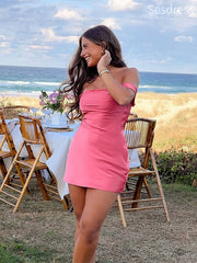 Sexy Off-Shoulder Strapless Bodycon Mini Dress Homecoming Dress