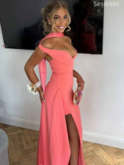 Elegant V-neck Off the Shoulder Side Slit Mermaid Long Evening Dress,Prom Dress