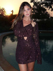 Gorgeous Long Sleeves V-neck Bodycon Short Mini Dress Homecoming Dress