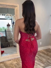 V Neck Hollowed Prom Dresses with Slit Mermaid Beads Wedding Guest Dress