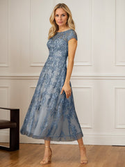 A-Line Scoop Floor Length Mother of the Bride Dress
