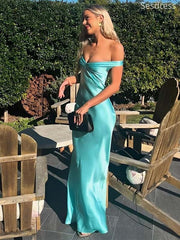 Sexy Sage Off the Should Strapless Mermaid Wedding Guest Dress,Prom Dress