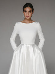 White Long Sleeve Midi Dress
