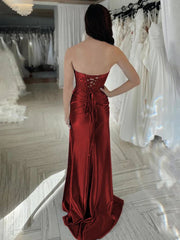 Bead Prom Dresses with Slit Sweetheart Mermaid Evening Party Dress