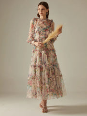 Floral Ruffle Maxi Dresses