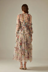 Floral Ruffle Maxi Dresses