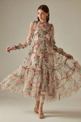Floral Ruffle Maxi Dresses
