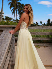 Gorgeous Sweetheart Strapless Lace A-line Long Evening Dress,Prom Dress
