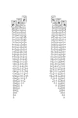 Fuchsia Beaded Rhinestone Party Earrings