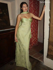 Gorgeous Spaghetti Strap Halter Mint Green Mermaid Long Evening Dress,Prom Dress