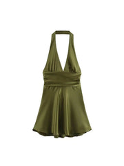 Sexy V-neck Halter A-line Short Mini Dress Homecoming Dress