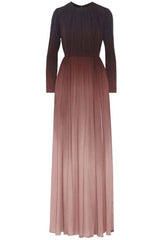 Gradient Color Runched Maxi Dress