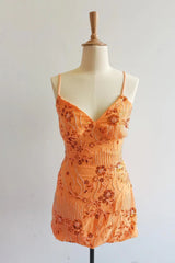 Gorgeous V-neck Spaghetti Strap Bodycon Short Mini Dress Homecoming Dress