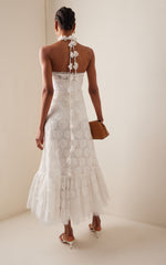 White Lace Midi Dresses